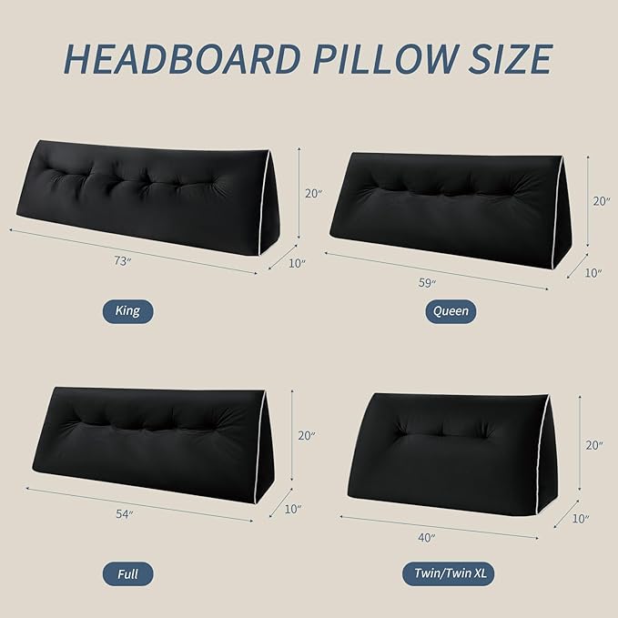 Headboard Wedge Pillows Full, Ergonomic Bed Triangular Headboard Pillow - Image 2