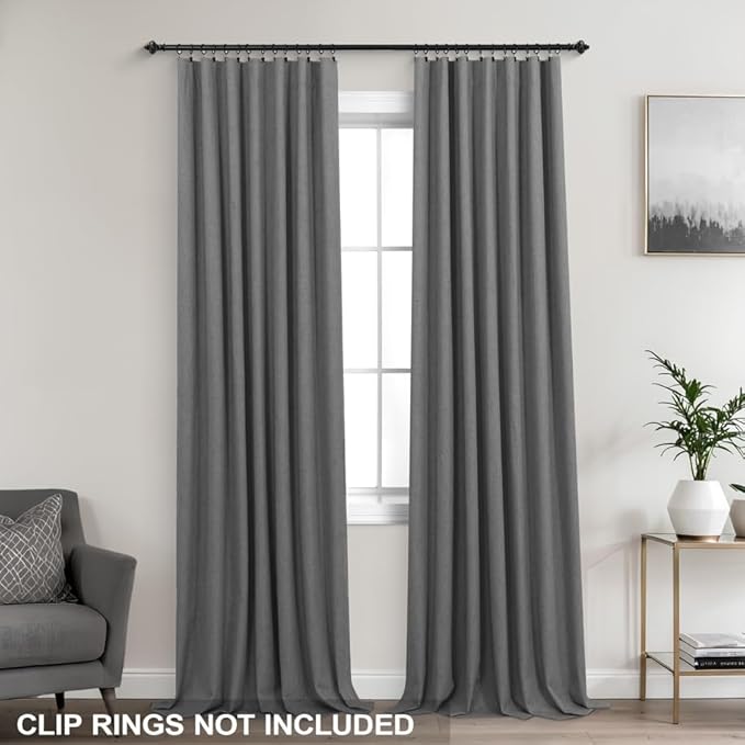 KOUFALL Grey Blackout Curtains 86 Inches Long - Image 3