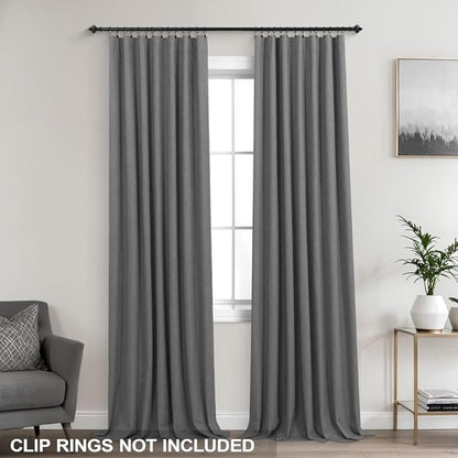 KOUFALL Grey Blackout Curtains 86 Inches Long - Image 3