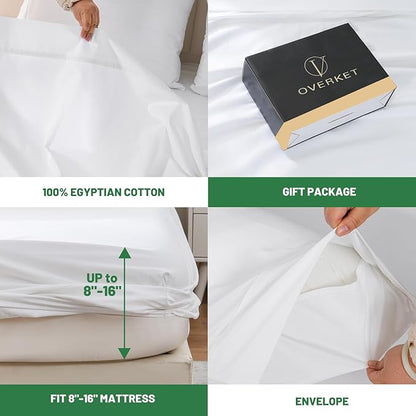 100% Egyptian Cotton Sheets King Size 4PCS 1000 Thread Count Sateen Weave Soft - Image 4