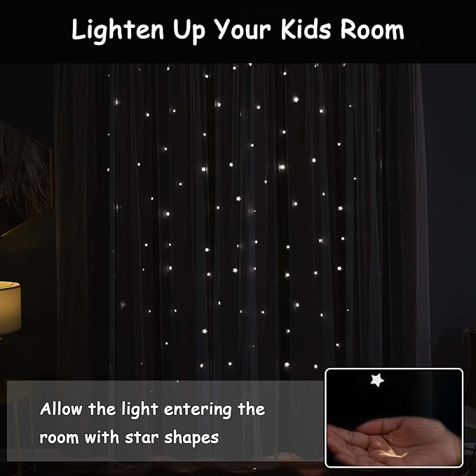 Kinryb Princess Curtains for Girls Bedroom - Image 4