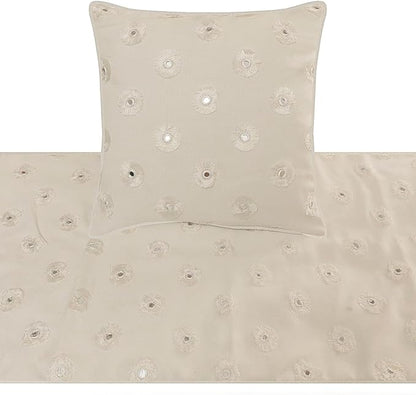 The HomeCentric King Queen Twin White Decorative King 90"x18" Bed Runner - Image 2