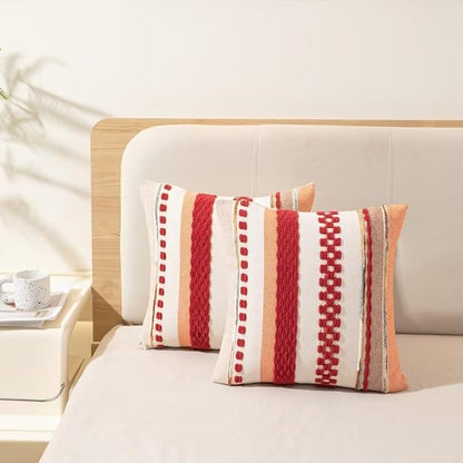 Boho Throw Pillow Covers 18x18 Set of 2 Christmas Decorative Cushion Case - Image 5