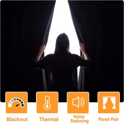 hiasan blackout curtains for bedroom, 60 x 63 shown in use
