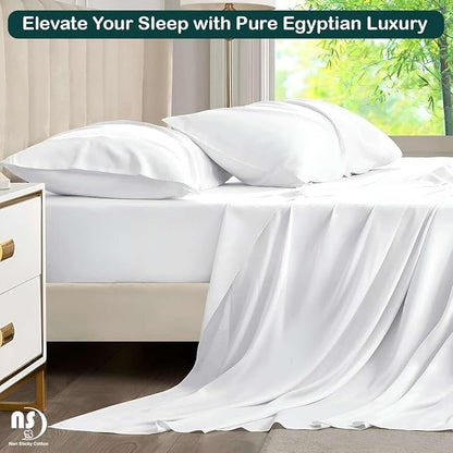 NON Sticky cotton Twin Size Sleeper Sofa Sheets, 4 Piece Egyptian Cotton Bed - Image 5
