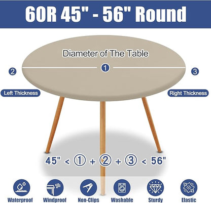 Round Spandex Tablecloth, Elastic Fitted Waterproof Tablecloths - Image 8