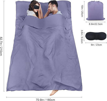 Sleeping Bag Liner, Travel Sheet & Adult Sleep Sack, Camping Sheets Travel - Image 3