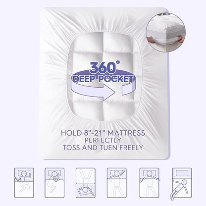 ABENE Mattress Topper for Back Pain Relief, Extra Thick Mattress Pad Pillowtop - Image 4
