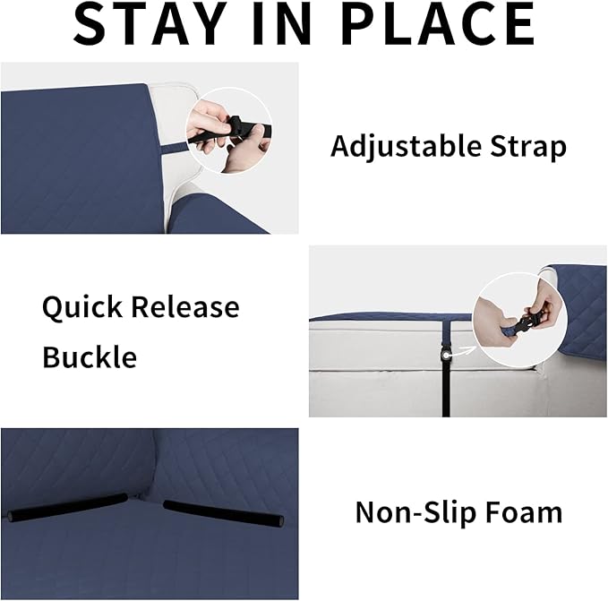 Easy-Going Reversible Chaise Lounge Couch Cover Water Resistant Sofa Cover - Image 3