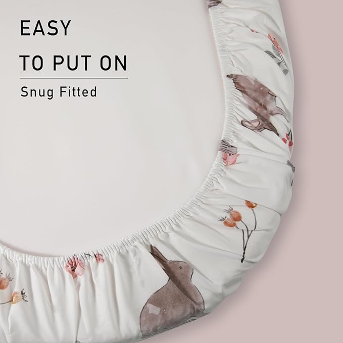 Gllquen Baby Bassinet Sheets Set 2-Pack, Breathable Cozy Bassinet Fitted Sheet - Image 5