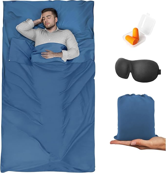 Sleeping Bag Liner, Travel Sheet & Adult Sleep Sack, Camping Sheets Travel by BREENHILL
