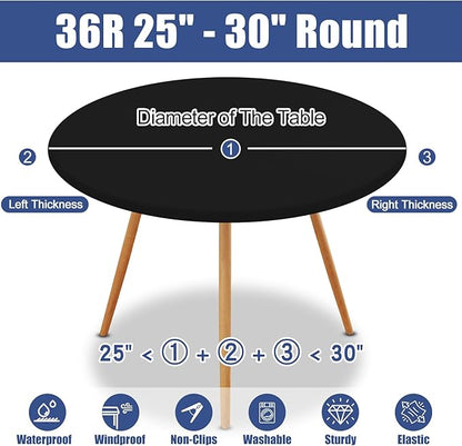 Round Spandex Tablecloth, Elastic Fitted Waterproof Tablecloths - Image 8