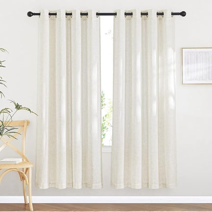 NICETOWN Semi Sheer Curtains 72 inches Long Linen Blend, Grommet Window by NICETOWN