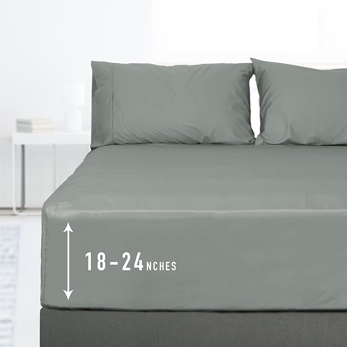 Sunflower Full Fitted Sheet, 1-Piece Extra Deep Pocket Fitted Bottom Sheet 22" by SunflowerHometexUS