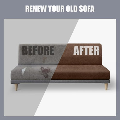 molasofa Leather Like Stretch Futon Slipcover Armless Futon Bed Sofa Cover - Image 6