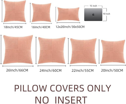 Fancy Homi 2 Packs Coral Euro Decorative Throw Pillow Covers 26x26 Inch - Image 6