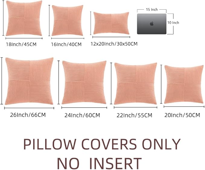 Fancy Homi 2 Packs Coral Decorative Throw Pillow Covers 20x20 Inch - Image 7