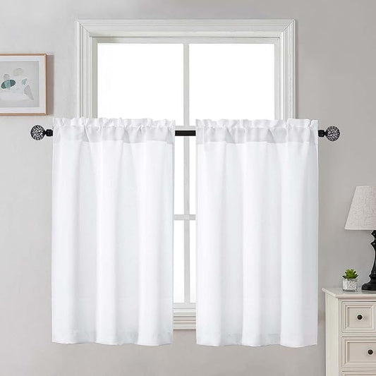 Gwine Short Curtains for Bedroom 45 Inches Long, Short Half Window Kitchen by Gwine