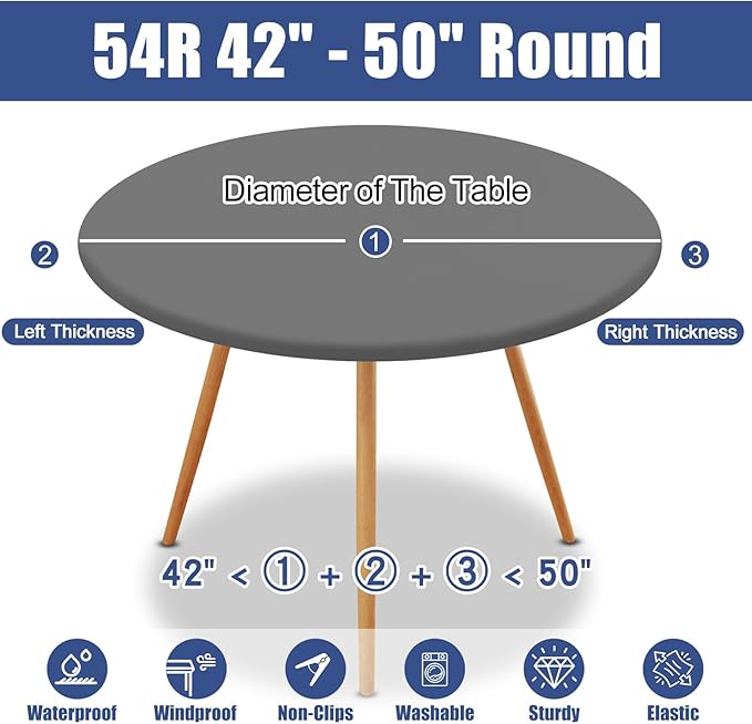 Round Spandex Tablecloth, Elastic Fitted Waterproof Tablecloths - Image 8
