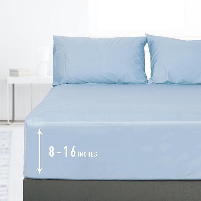 Sunflower Twin Fitted Sheet, 1-Piece Deep Pocket Fitted Bottom Sheet 15" by SunflowerHometexUS