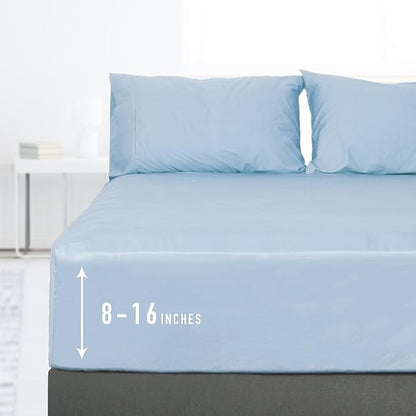 Sunflower Twin Fitted Sheet, 1-Piece Deep Pocket Fitted Bottom Sheet 15" by SunflowerHometexUS