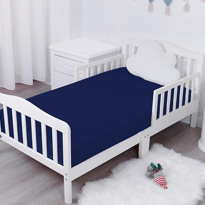 Waterproof Crib Sheets for Boys 2 Pack, Fitted Baby Crib Sheet Neutral 52" x - Image 9