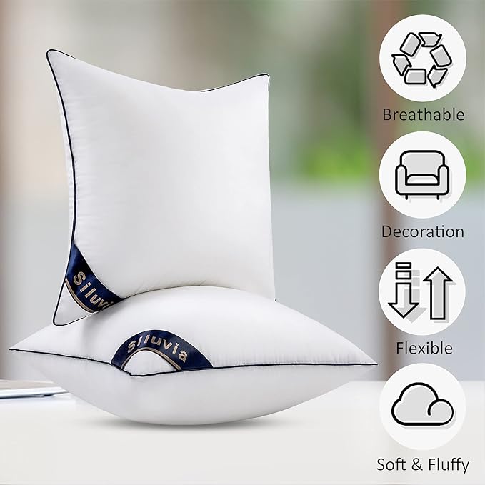 Siluvia 20"x20" Pillow Inserts Set of 2 Decorative Square Square Throw 20 - Image 6