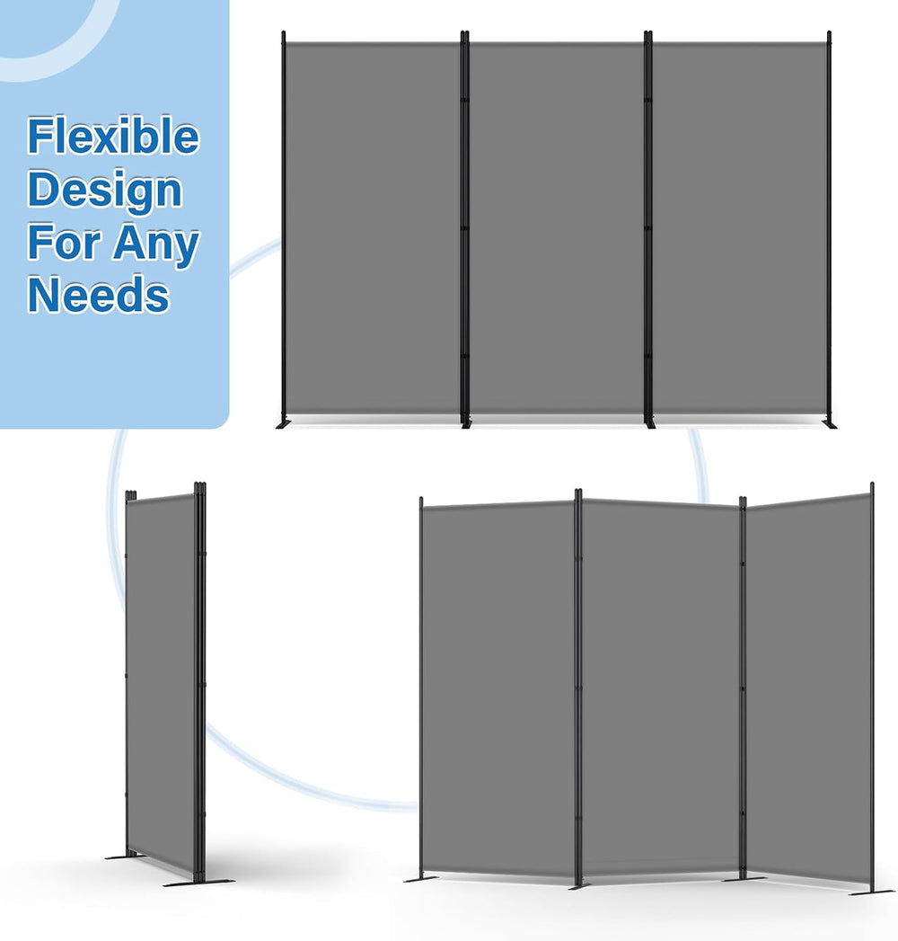 AKTOP 3 Panel Room Divider, 103" W x 70" H Folding Privacy Screen, ...