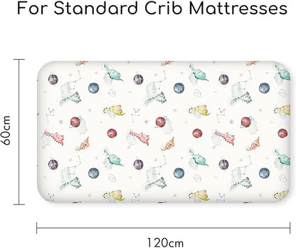 Nap Mat Sheet 47"x24", 3 Pack Dinosaur Baby Crib Sheets Fitted Elastic Corners - Image 6