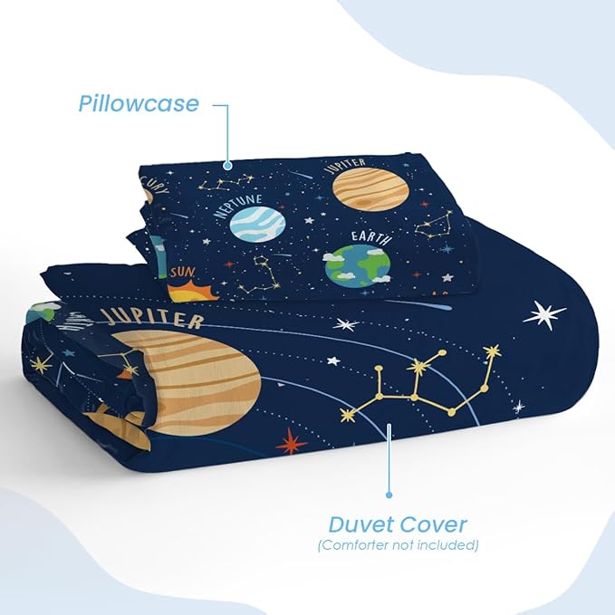 SANDJEST Solar System Duvet Cover Sets Twin Size - Image 4