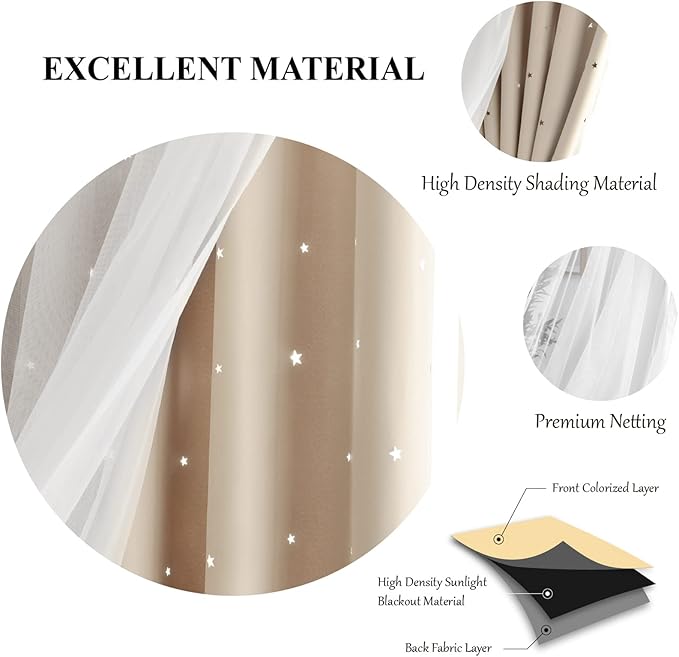 Stars Blackout Curtains for Bedroom - Image 3