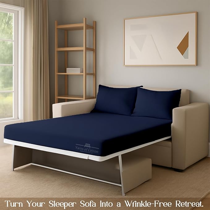 Sleeper Sofa 4 Piece Bed Sheet Set Premium Quality 100% Cotton 500 Thread Count - Image 7