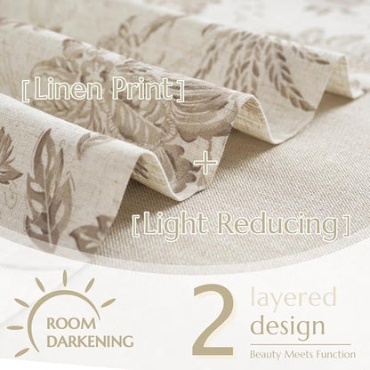 jinchan Floral Valance Curtain Linen Kitchen Valance - Image 4