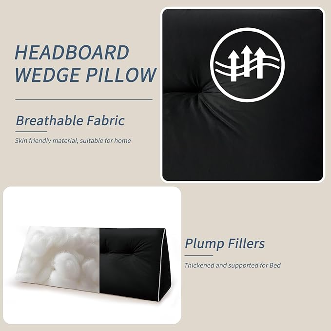 Headboard Wedge Pillows Full, Ergonomic Bed Triangular Headboard Pillow - Image 6