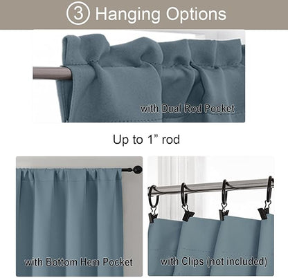 Gwine Stone Blue Blackout Curtains - Image 5