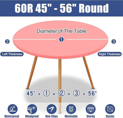 Round Spandex Tablecloth, Elastic Fitted Waterproof Tablecloths - Image 8