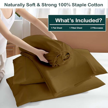 NON Sticky cotton Full Size Sleeper Sofa Sheets, 4 Piece Egyptian Cotton Bed - Image 3