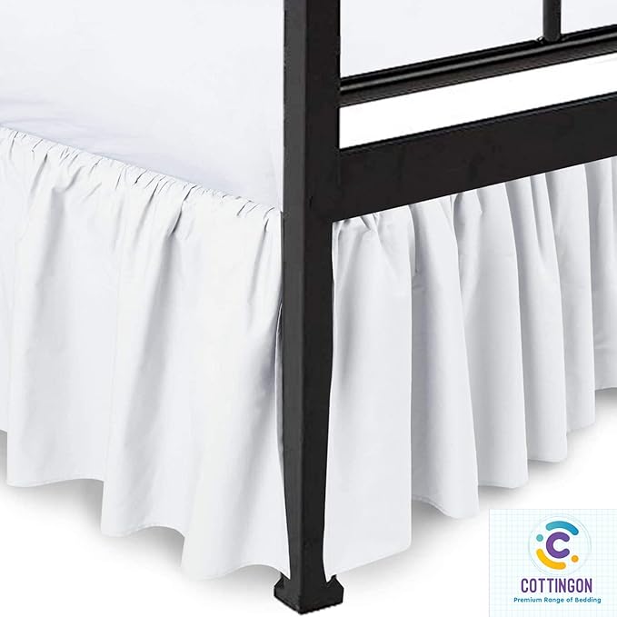 Ruffled Bed Skirt with Split Corners-Dust Ruffle - Image 2