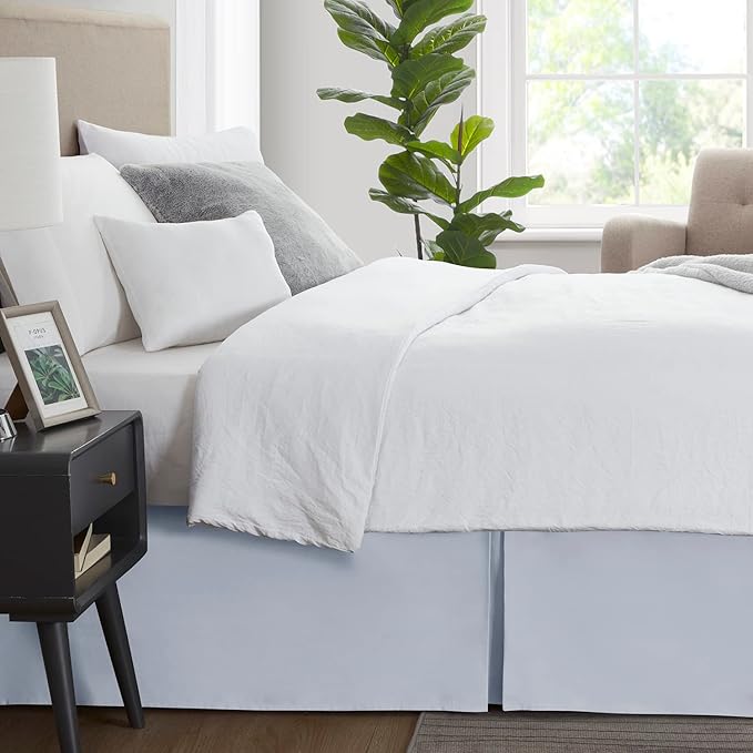 Nestl Ice Blue Bed Skirt King Size - Image 3
