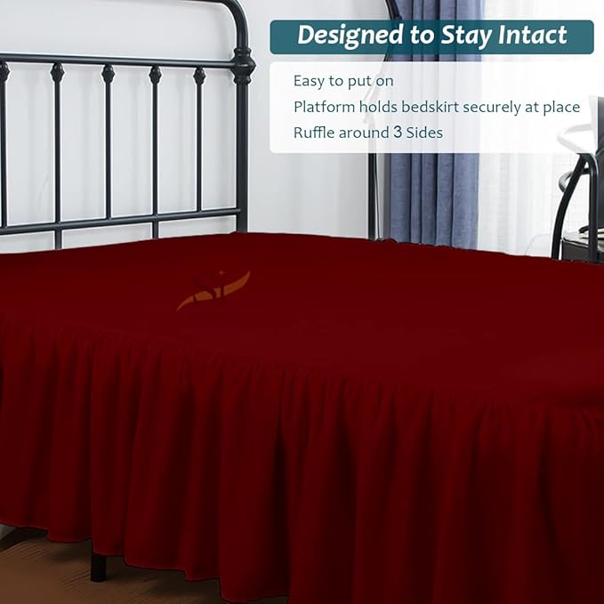 Shreem Linen Ruffled Bed Skirt - Image 7