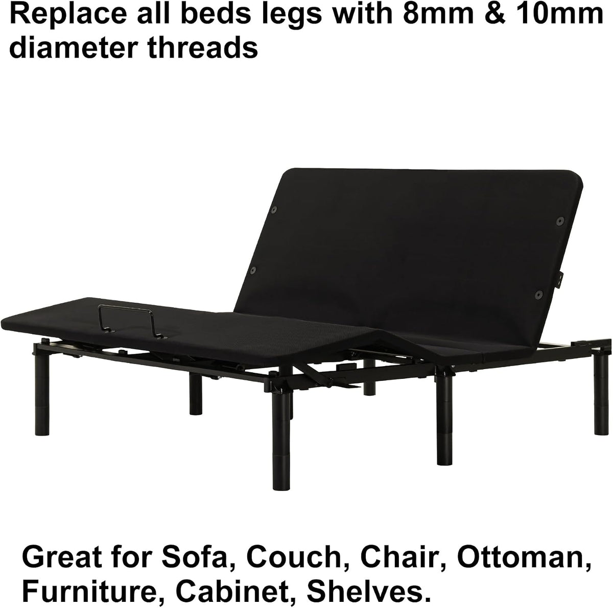 14 inch metal bed legs replacement for adjustable, package contents
