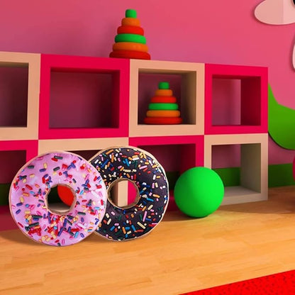 HYSEAS Round Throw Pillow 14 Inch Pink Donut, 3D Digital Print Decorative - Image 5