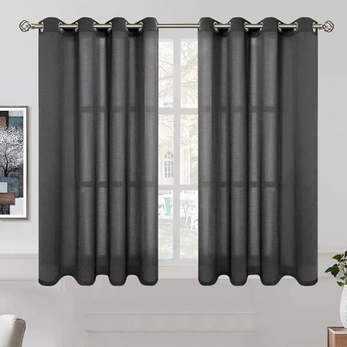 BGment Natural Linen Look Semi Sheer Curtains by BGment