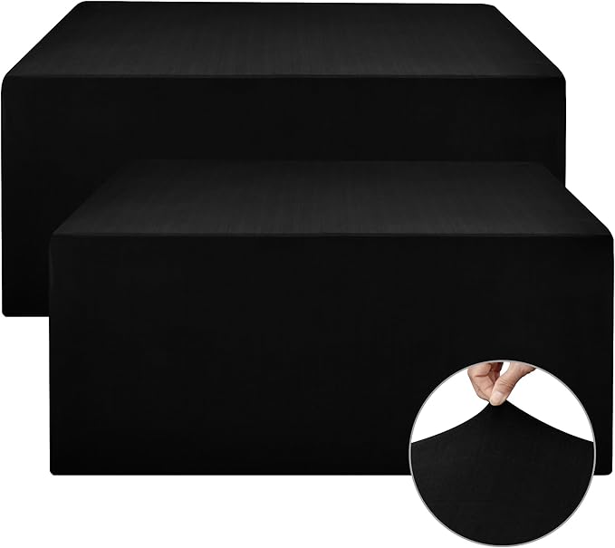 Nasitos 2 Pack Black Modern Rectangular Spandex & Polyester Blend Tablecloths by Nasitoshomedecor
