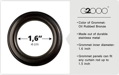 G2000 100% Blackout Curtains for Bedroom Living Room 95 Inches Long White Room - Image 8