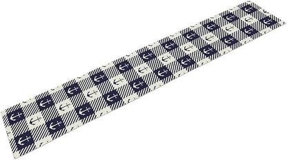 Anchor Table Runner, Nautical Navy Blue Retro Sailing Seasonal Anchor Print - Image 6