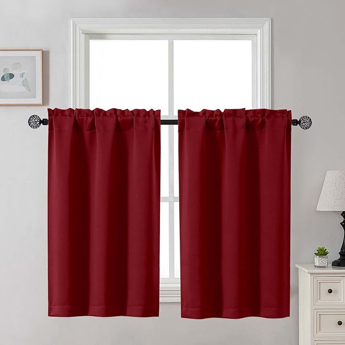 Gwine Short Curtains for Bedroom 45 Inches Long, Short Half Window Kitchen by Gwine