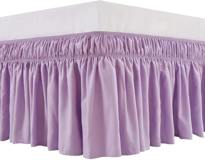 MEILA Wrap Around Bed Skirt Three Fabric Sides Elastic Dust Ruffled 18 Inch by MEILA