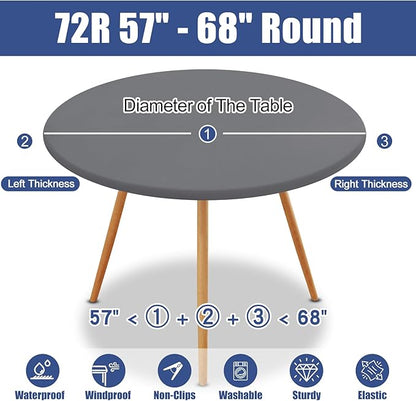 Round Spandex Tablecloth, Elastic Fitted Waterproof Tablecloths - Image 8