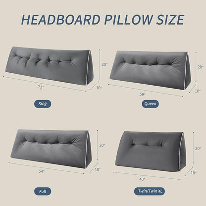 Headboard Wedge Pillows Twin/Twin XL, Ergonomic Bed Triangular Headboard Pillow - Image 2